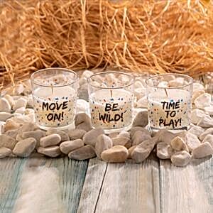 Eğlenceli Çılgın Ve Heyecanlı <br> Yazılı Bardak Mumlar