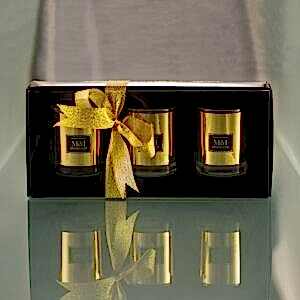 Altın Işıltısı Yanıbaşınızda <br> 3'lü Mini Altın Bardak Mum